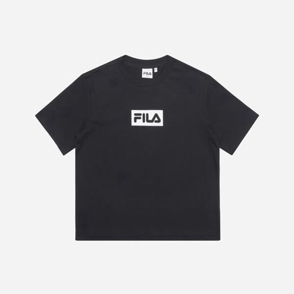 Fila Crop S/S Women's T-Shirts - Black,NZ 708-35076